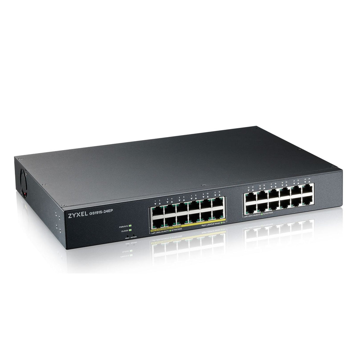 Produktbild Gigabit-Switch - Zyxel GS1915-24EP Managed L2 Gigabit Ethernet (10/100/1000) Power over Ethernet (PoE) 1U Schwarz