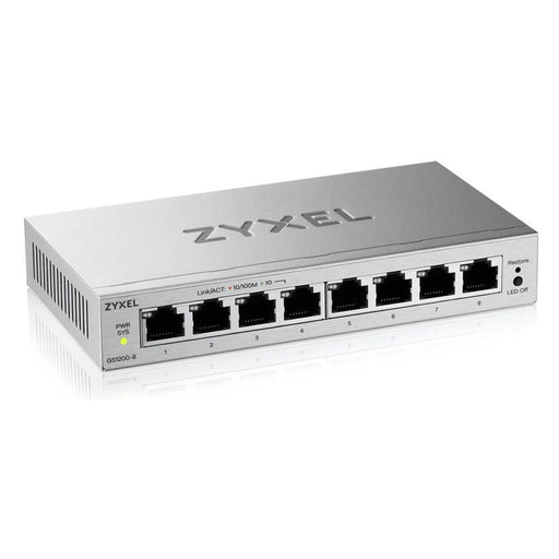 Produktbild Gigabit-Switch - Zyxel GS1200-8V3 Managed L2 Gigabit Ethernet (10/100/1000) Desktop Grau