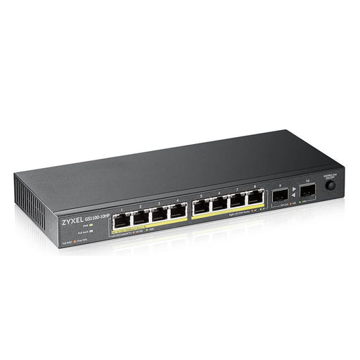Produktbild Unmanaged Switch - Zyxel GS1100-10HP v2 Unmanaged Gigabit Ethernet (10/100/1000) Power over Ethernet (PoE) Schwarz
