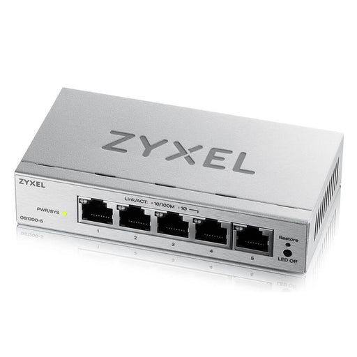 Produktbild Gigabit-Switch - Zyxel GS1200-5V3 Managed L2 Gigabit Ethernet (10/100/1000) Desktop Grau
