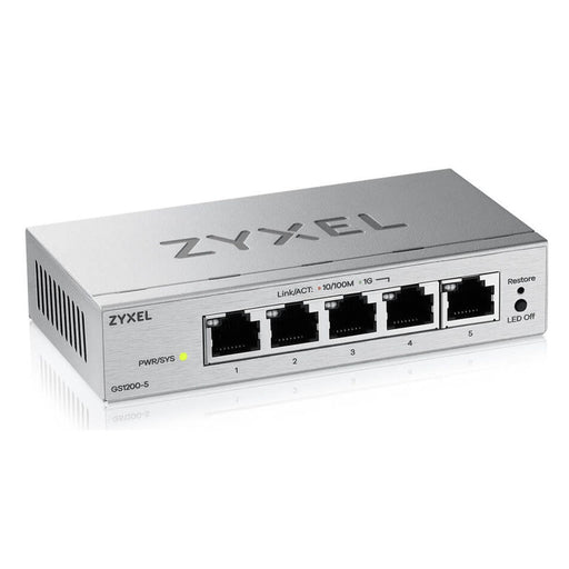 Produktbild Gigabit-Switch - Zyxel GS1200-5V3 Managed L2 Gigabit Ethernet (10/100/1000) Desktop Grau