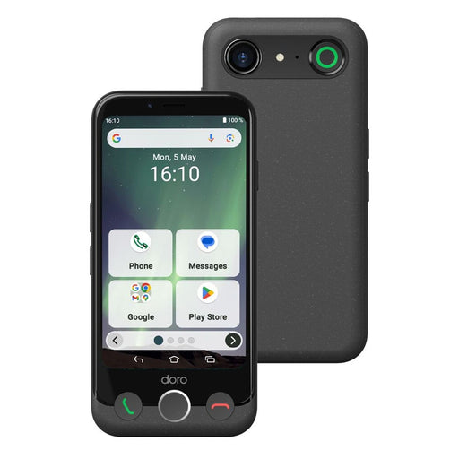 Produktbild Smartphone - Doro Aurora A10 11,4 cm (4.5) Dual-SIM Android 14 4G USB Typ-C 4 GB 64 GB 3000 mAh Graphit