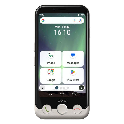 Produktbild Smartphone - Doro Aurora A10 11,4 cm (4.5) Dual-SIM Android 14 4G USB Typ-C 4 GB 64 GB 3000 mAh Schwarz, Weiß