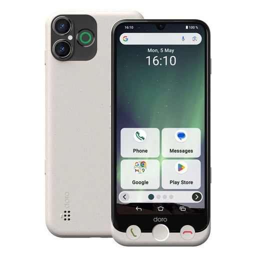 Produktbild Smartphone - Doro Aurora A30 15,5 cm (6.1) Dual-SIM Android 14 4G USB Typ-C 6 GB 128 GB 5000 mAh Schwarz, Weiß