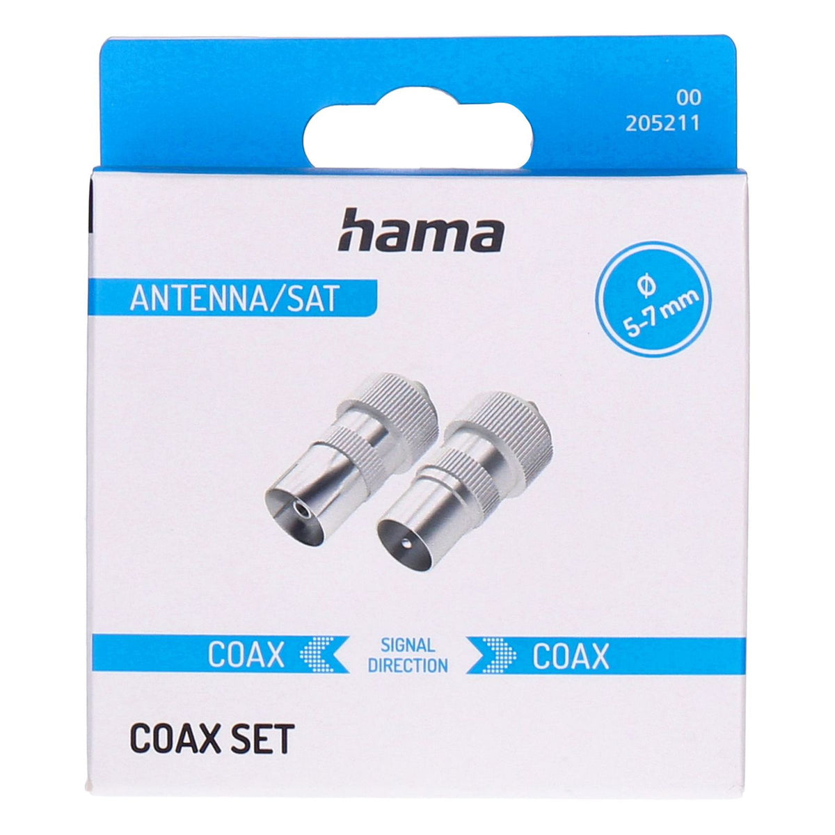 Produktbild Koax-Kabelverbinder - Hama 00205211 Koaxialstecker 2 Stück(e)