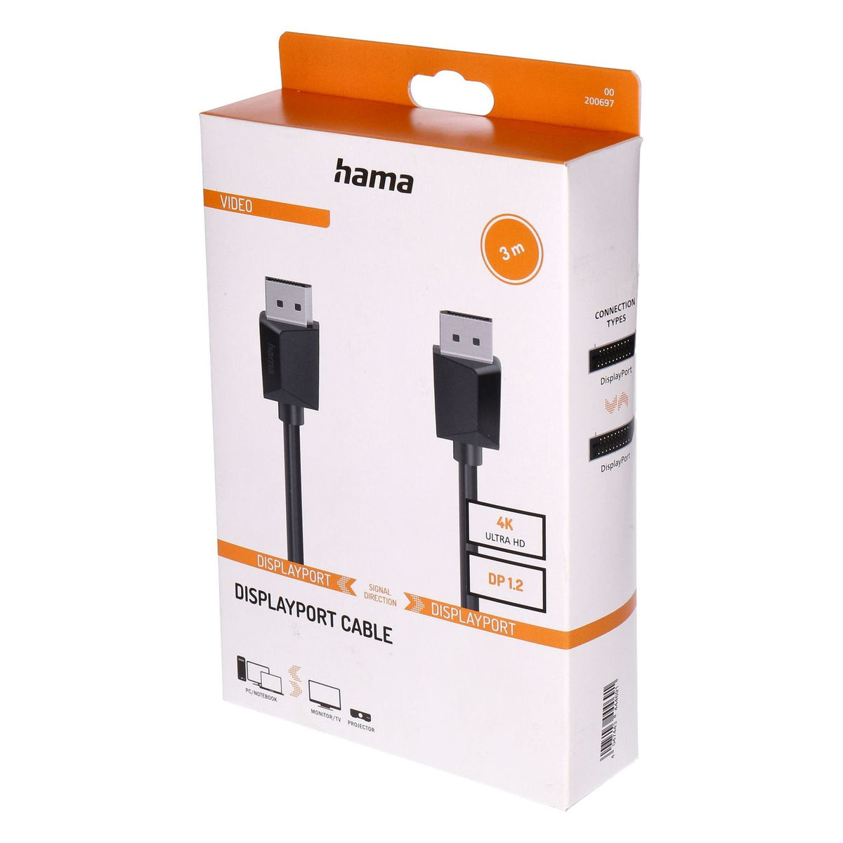 Produktbild Audio- & Video-Kabel - Hama 00200697 DisplayPort-Kabel 3 m Schwarz