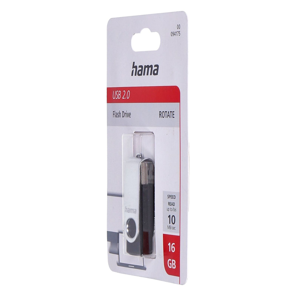 Produktbild USB-Stick - Hama 16GB USB 2.0 USB-Stick Schwarz Silber