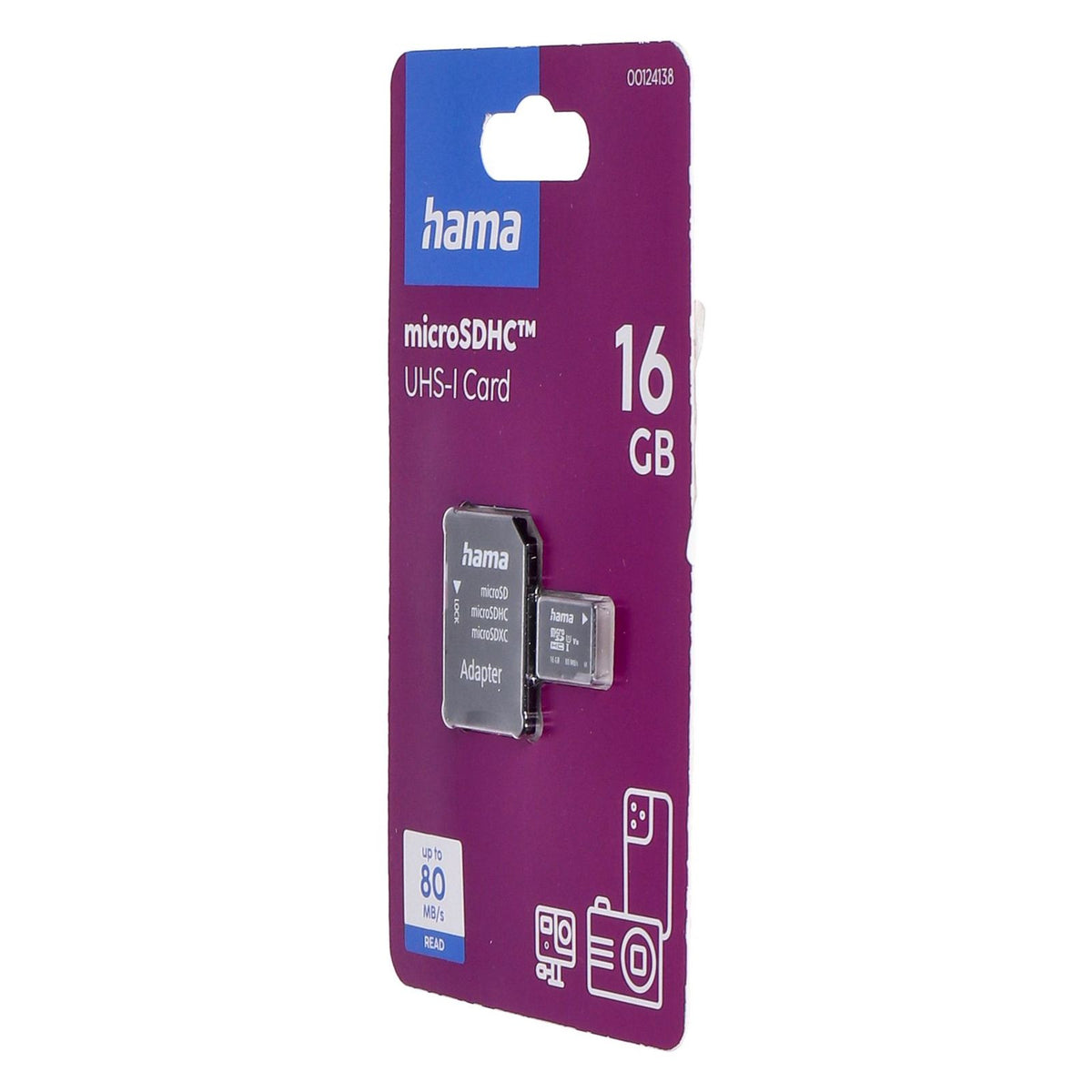 Produktbild Speicherkarte - Hama microSDHC 16GB UHS-I Klasse 10 und Adapter