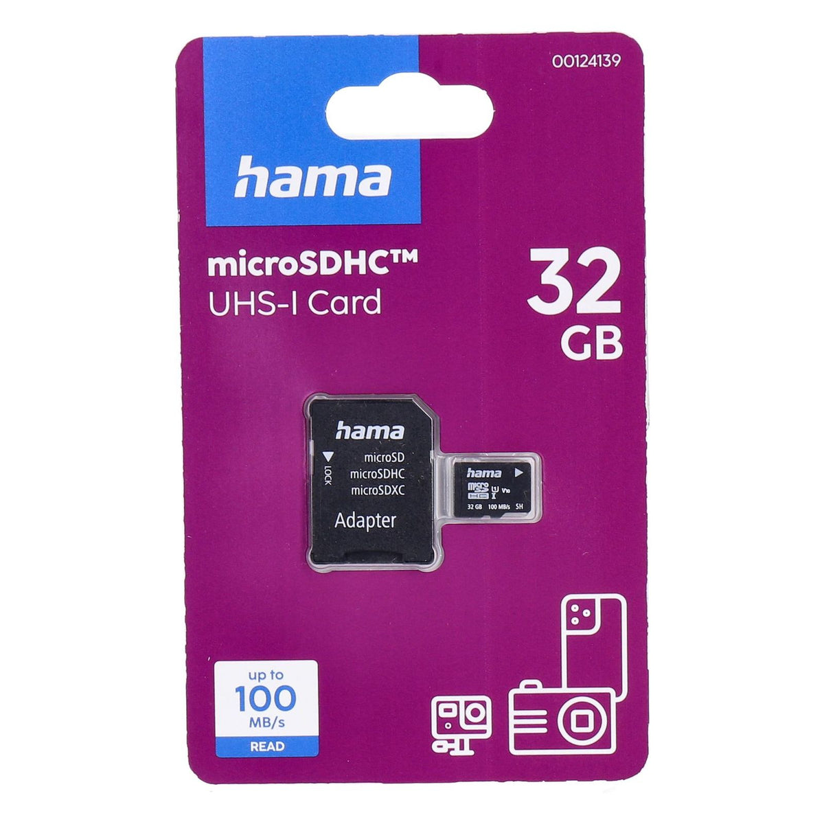 Produktbild Speicherkarte - Hama microSDHC 32GB UHS-I Klasse 10 und Adapter