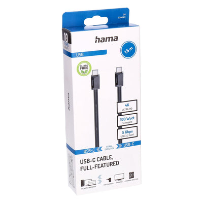 Full-Featured USB Kabel USB 3.2 Gen 1 (3.1 Gen 1) 1,5 m USB C 5 Gbit/s Schwarz
