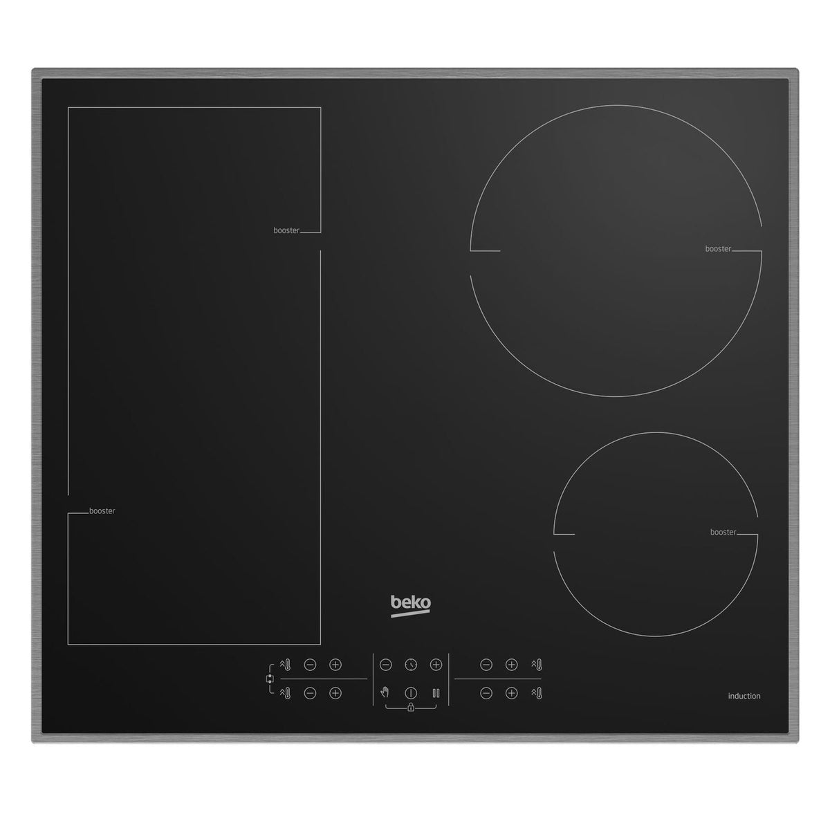 Produktbild Induktions-Kochfeld - Beko HII 64200 FMTX Kochfeld Schwarz Integriert 58 cm Zonen-Induktionskochfeld