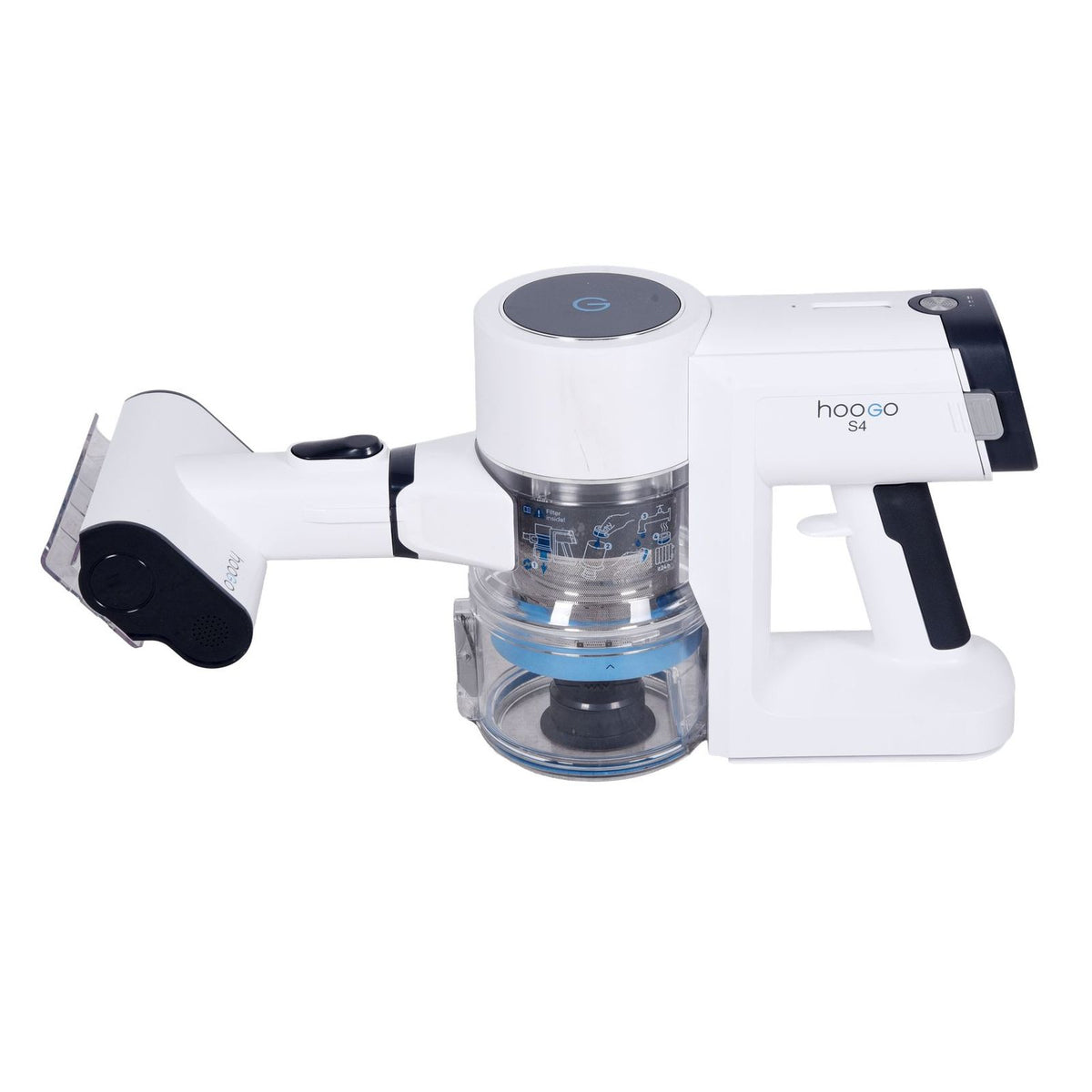 Produktbild Akku-Stielstaubsauger - hoogo S4 Stabstaubsauger Akku Trocken HEPA Beutellos 0,4 l 400 W Graphit, Weiß