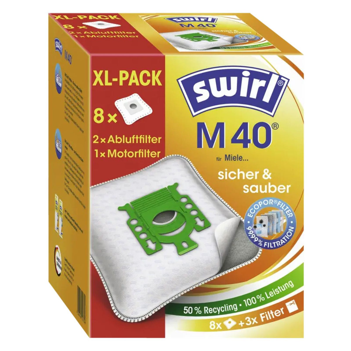 Produktbild Staubsaugerbeutel - Swirl M 40 XL Staubbeutel Zylinder-Vakuum