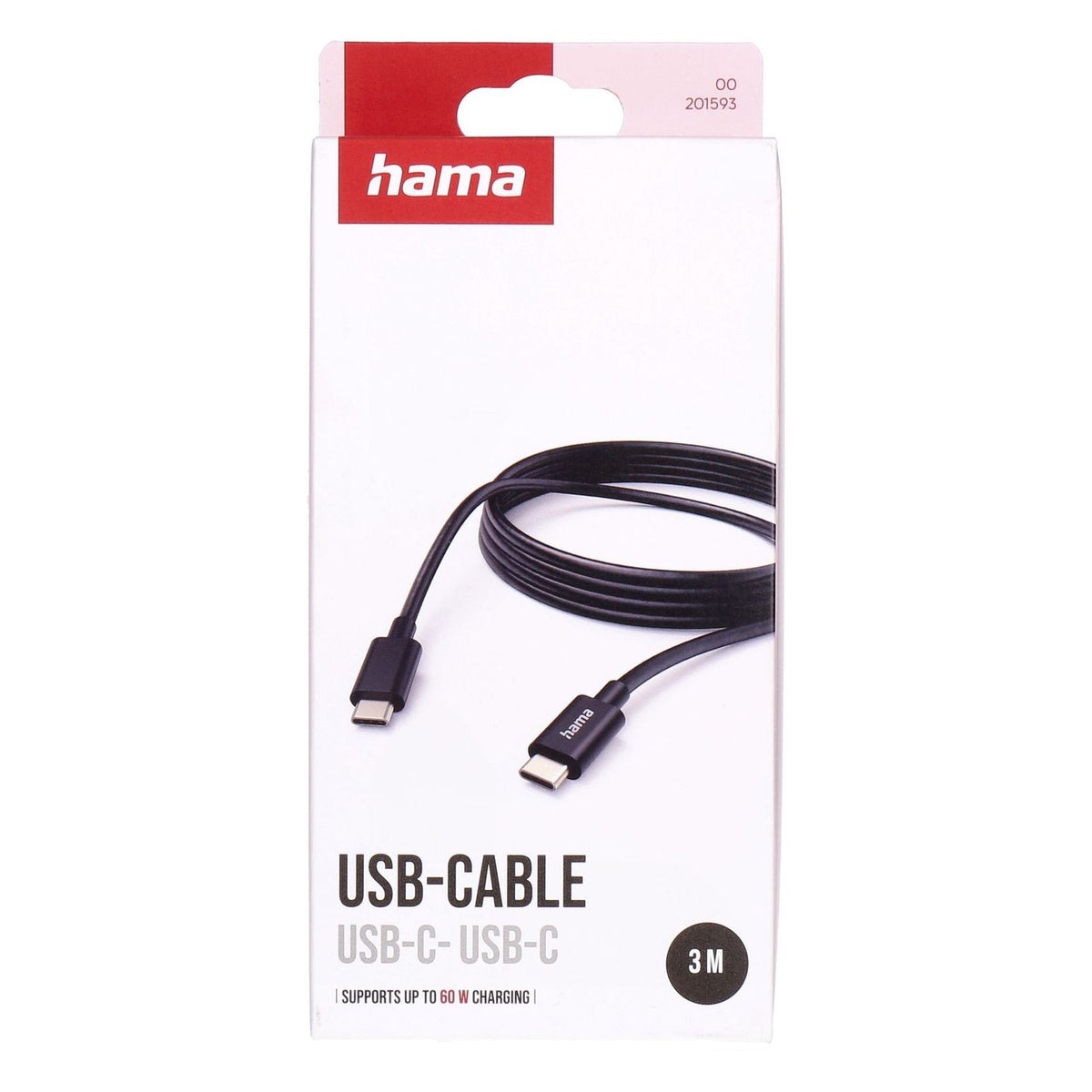 Produktbild USB-Kabel - Hama 00201593 USB Kabel USB 2.0 3 m USB C 0,48 Gbit/s Schwarz