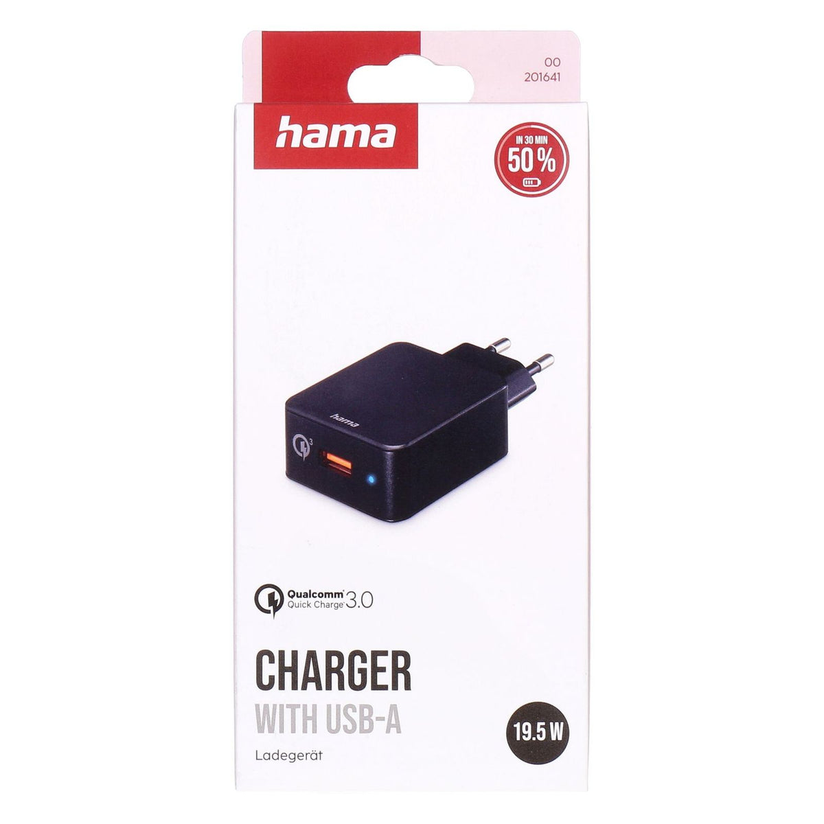 Produktbild Schnelllade-Gerät - Hama Qualcomm® Quick Charge™ 3.0 Smartphone Schwarz AC Schnellladung Drinnen