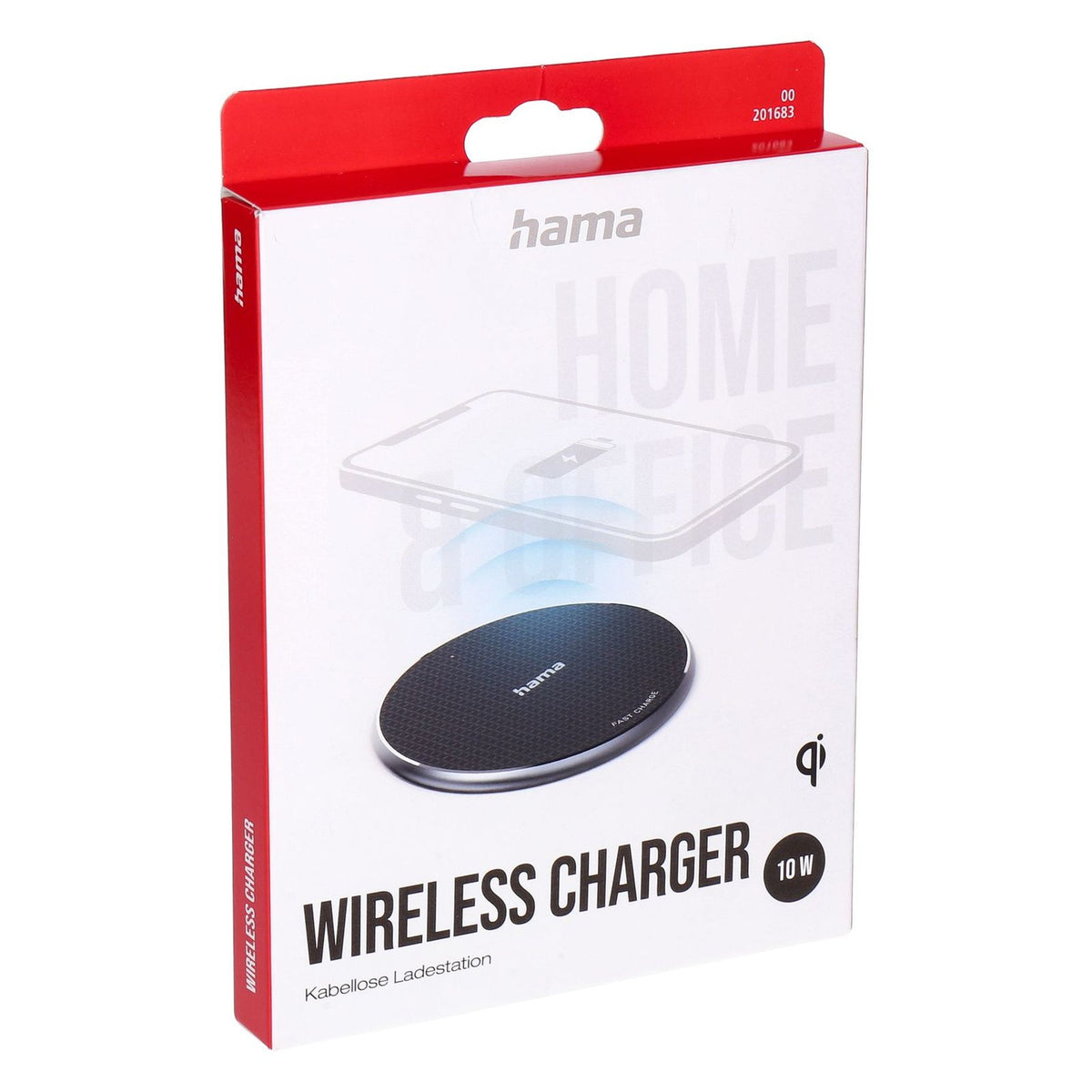 Produktbild Induktions-Ladegerät - Hama QI-FC10 Smartphone Schwarz USB Kabelloses Aufladen Schnellladung Drinnen