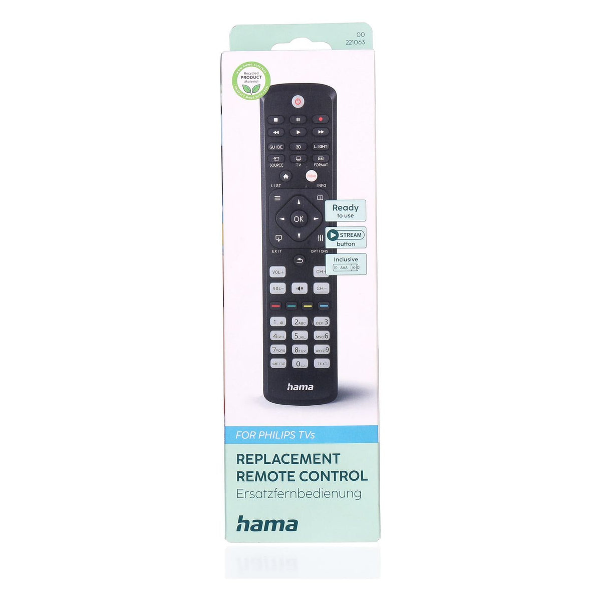 Produktbild Universal-Fernbedienung - Hama 00221063 Fernbedienung IR Wireless TV Drucktasten