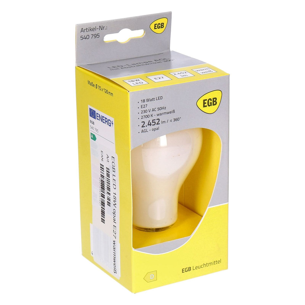 Produktbild LED-Leuchtmittel - EGB LED 18W opal E27