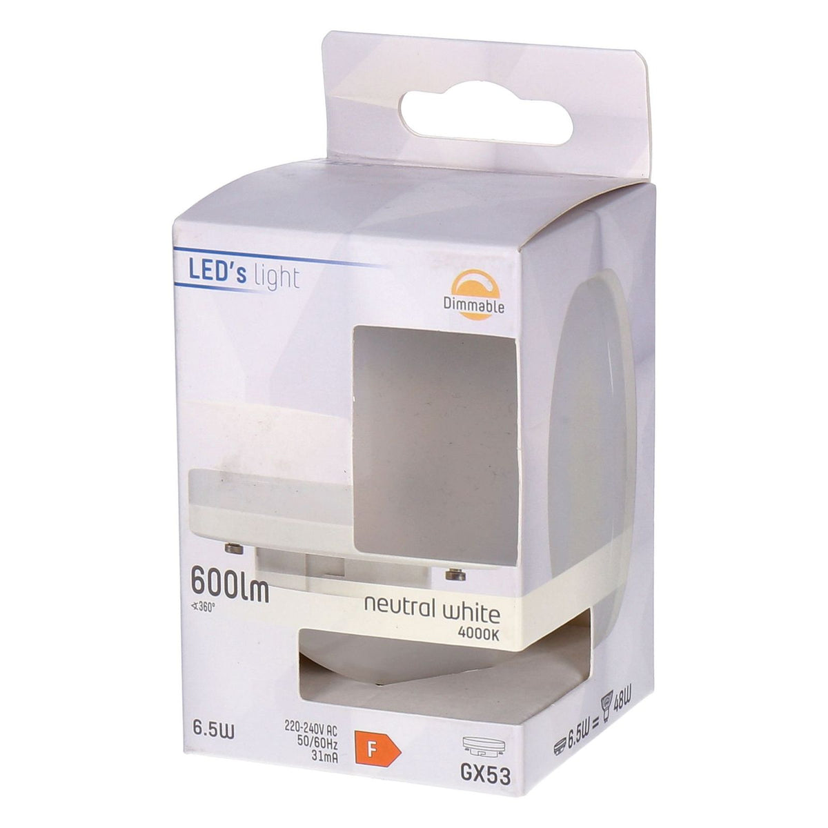 Produktbild LED-Leuchtmittel - LED Flatround GX53 6,5W 600lm