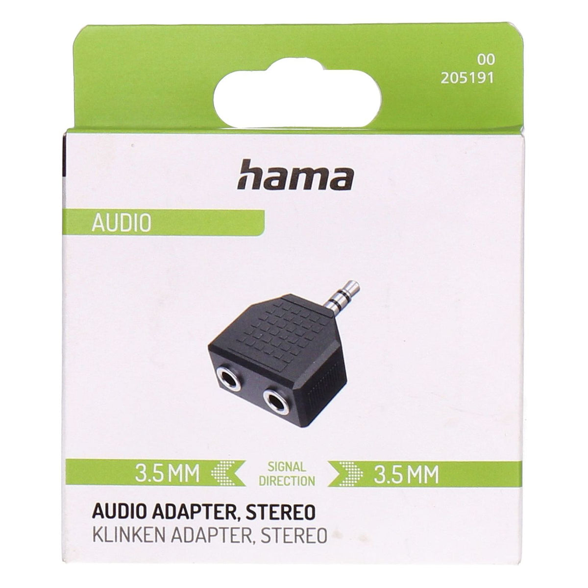 Produktbild Audio- & Video-Adapter - Hama 00205191 Kabeladapter 3.5mm 2 x 3.5mm Schwarz