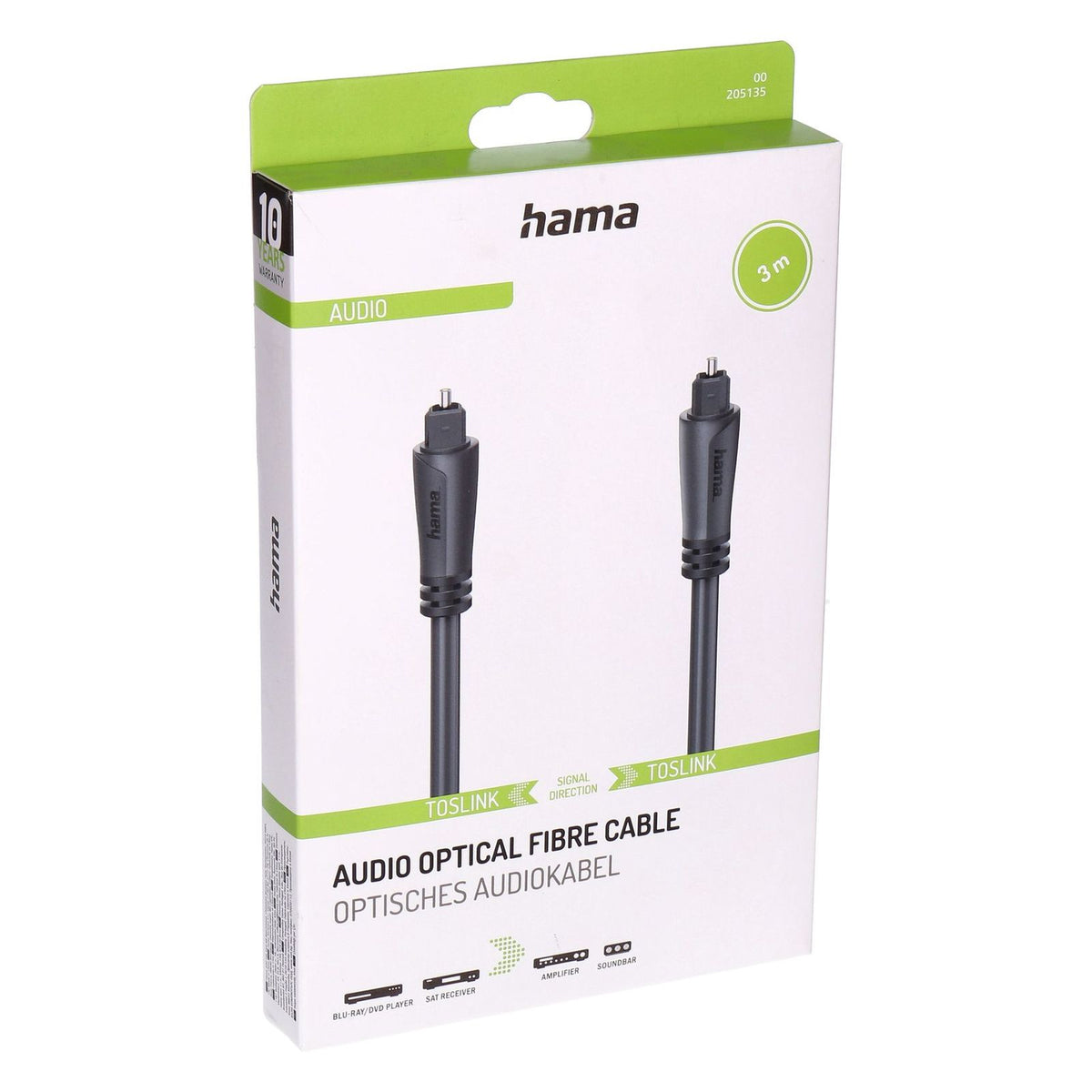 Produktbild Audio-Kabel - Hama 00205135 Audio-Kabel 3 m Toslink Schwarz
