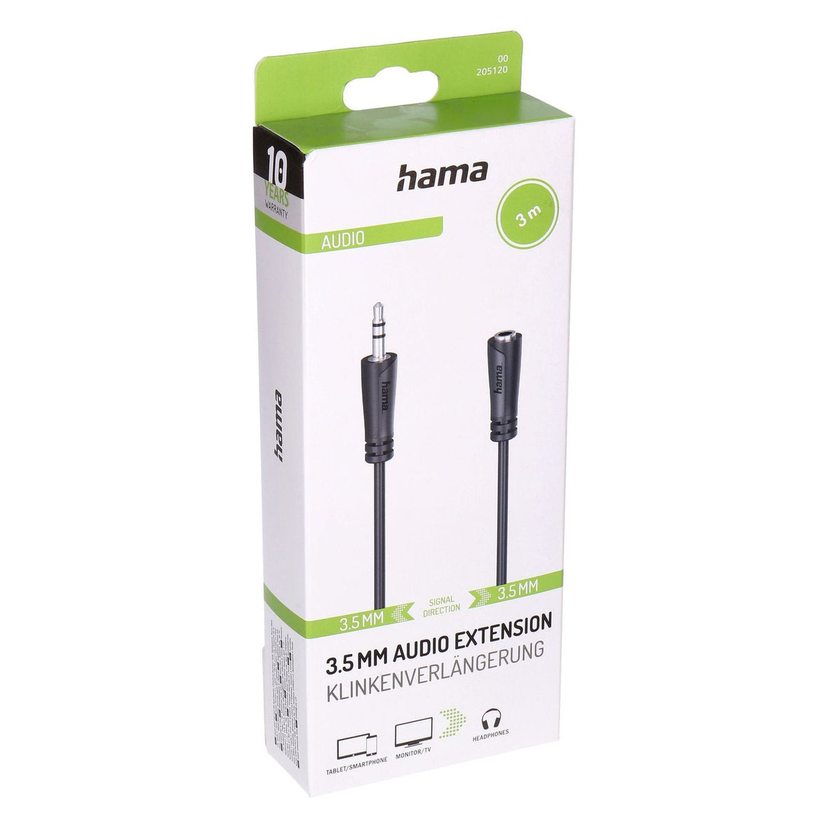 Produktbild Audio-Kabel - Hama 00205120 Audio-Kabel 3 m 3.5mm Schwarz
