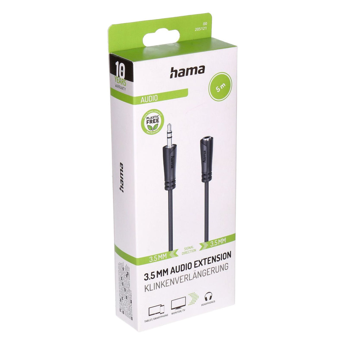 Produktbild Audio-Kabel - Hama 00205121 Audio-Kabel 5 m 3.5mm Schwarz
