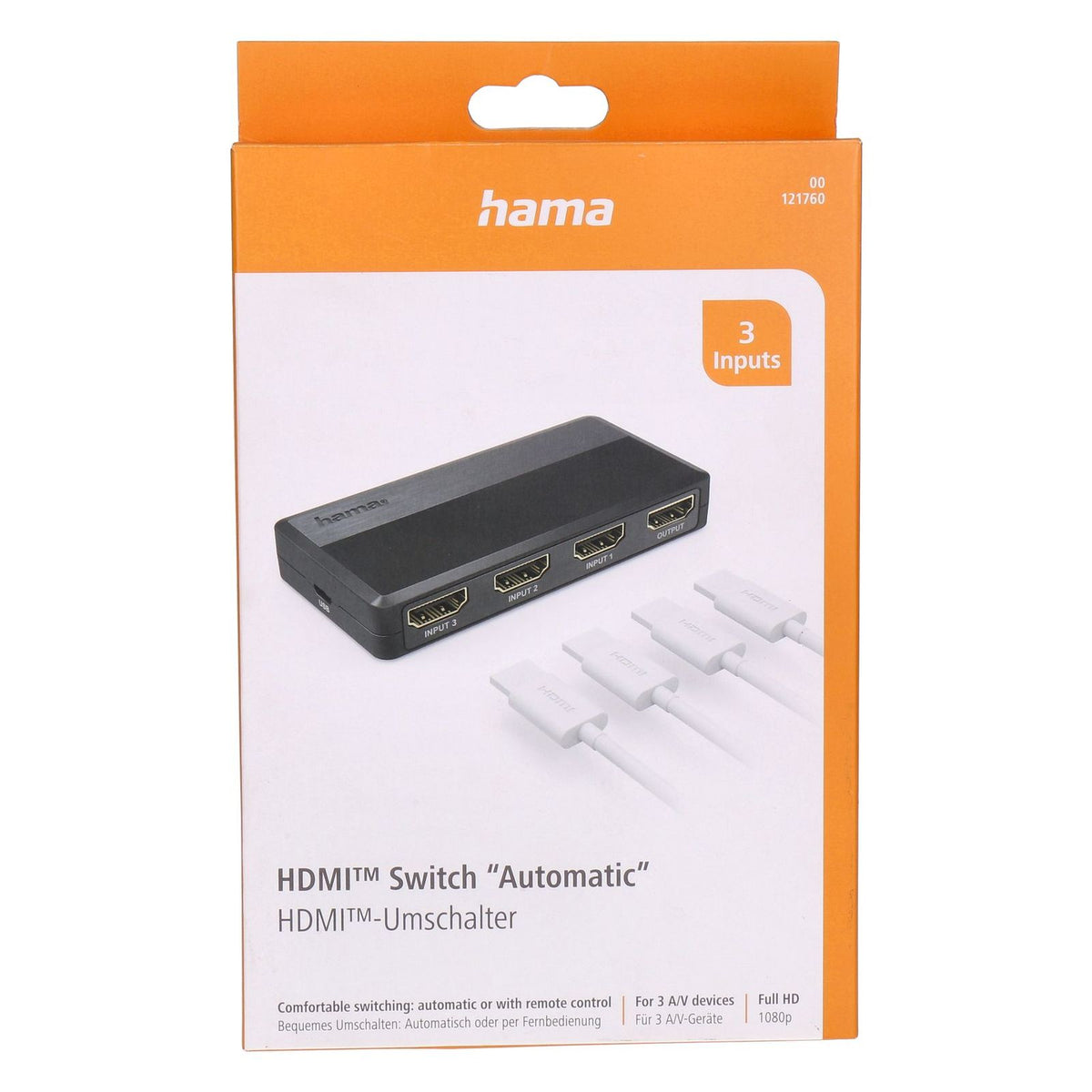 Produktbild Netzwerk-Switch - Hama 00121760 Video-Switch HDMI
