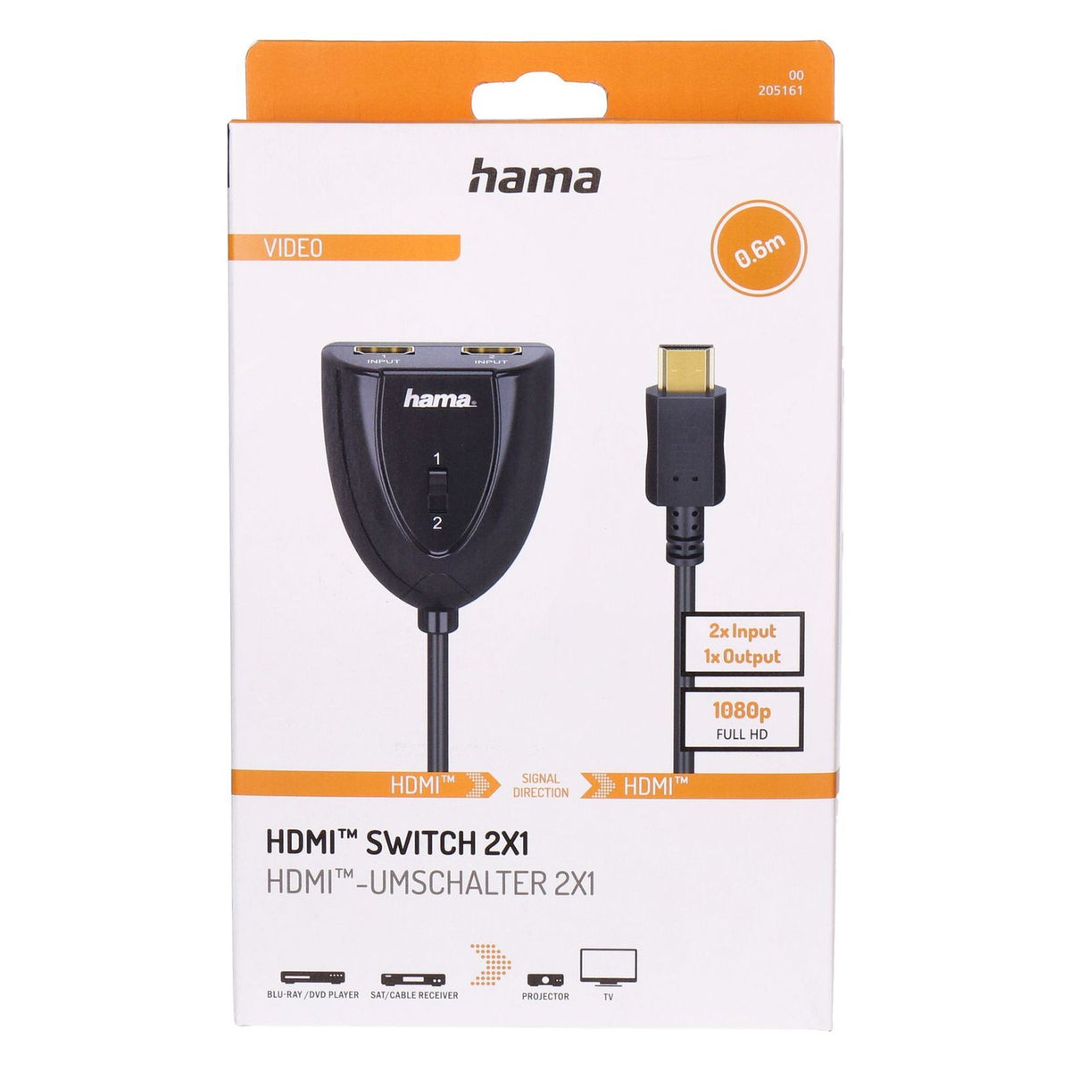 Produktbild HDMI-Kabel - Hama 00205161 HDMI-Kabel HDMI Typ A (Standard) 2 x HDMI Type A (Standard) Schwarz