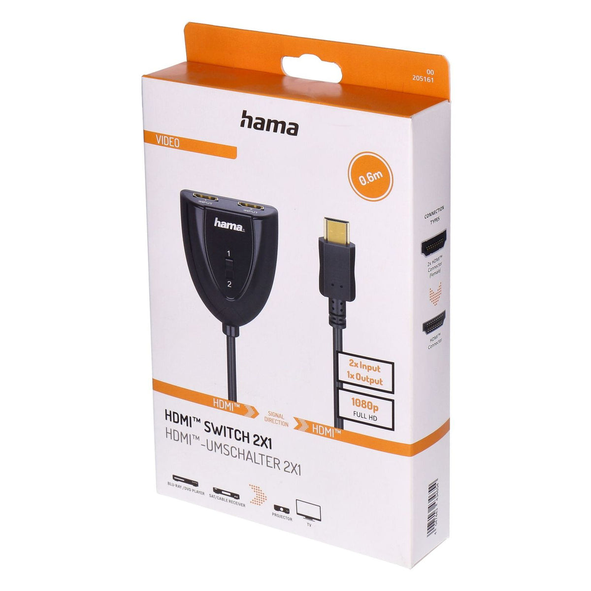 Produktbild HDMI-Kabel - Hama 00205161 HDMI-Kabel HDMI Typ A (Standard) 2 x HDMI Type A (Standard) Schwarz