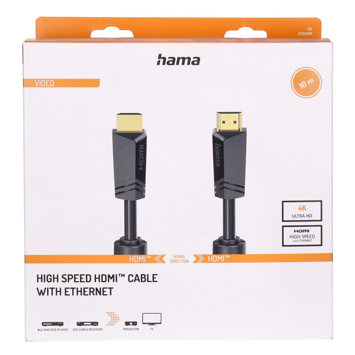 Produktbild HDMI-Kabel - Hama 00205009 HDMI-Kabel 10 m HDMI Typ A (Standard) Schwarz