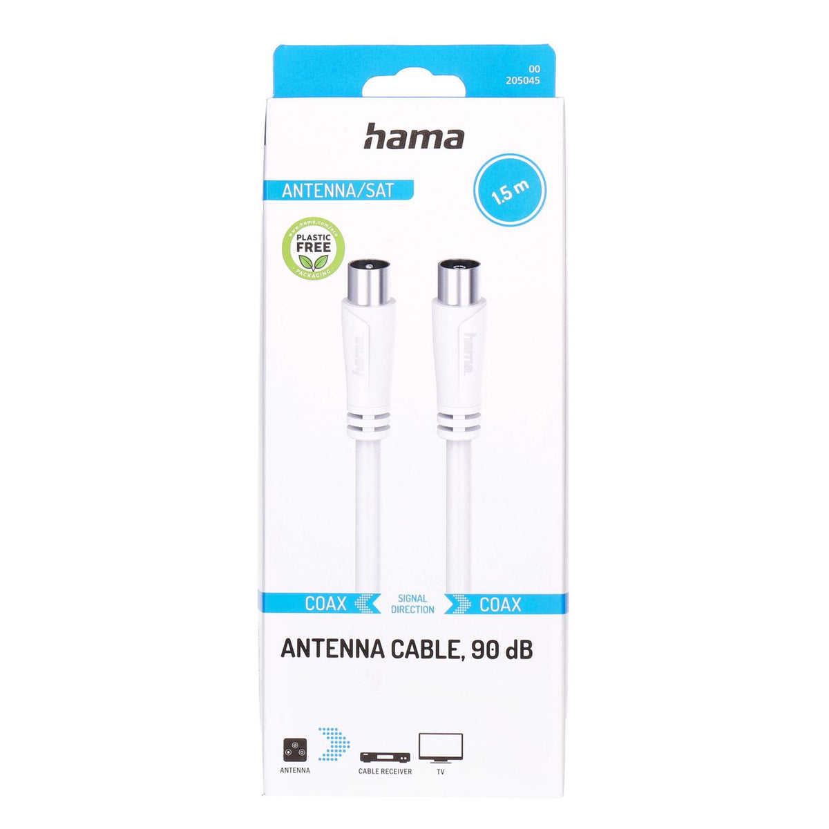 Produktbild SAT-Kabel - Hama 00205045 Koaxialkabel 1,5 m Koaxial Weiß