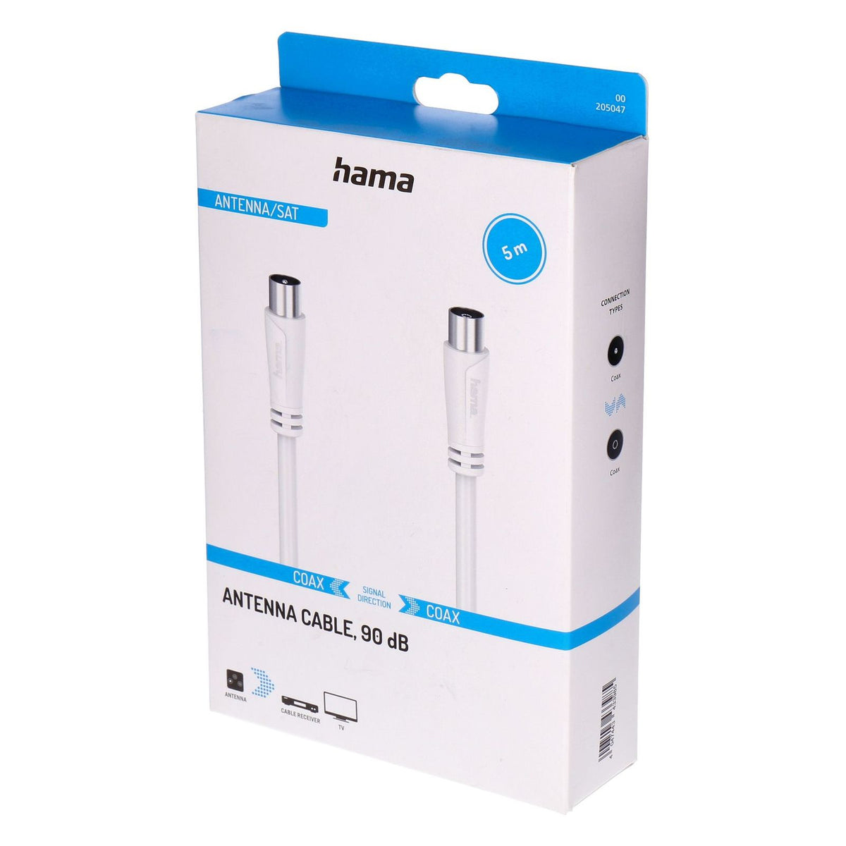 Produktbild SAT-Kabel - Hama 00205047 Koaxialkabel 5 m Koaxial Weiß