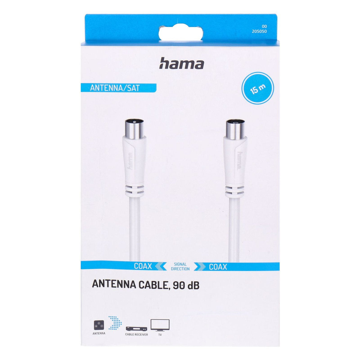 Produktbild SAT-Kabel - Hama 00205050 Koaxialkabel 15 m Koaxial Weiß