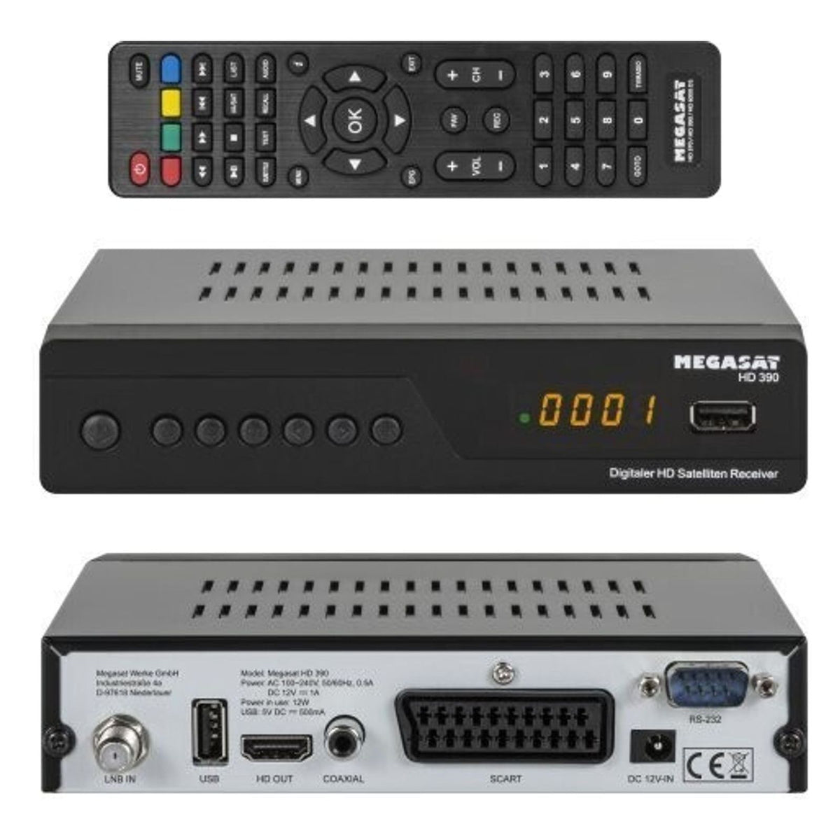 Produktbild Satellitenreceiver - MegaSat DVB-S2 Receiver HD 390