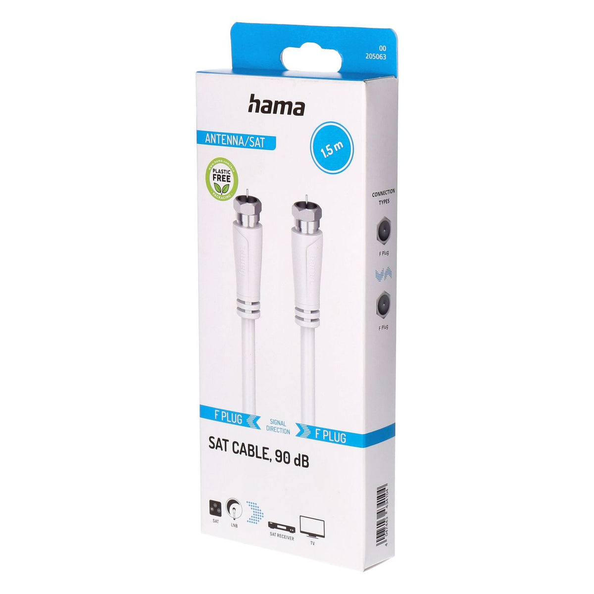 Produktbild SAT-Kabel - Hama 00205063 Koaxialkabel 1,5 m F Weiß