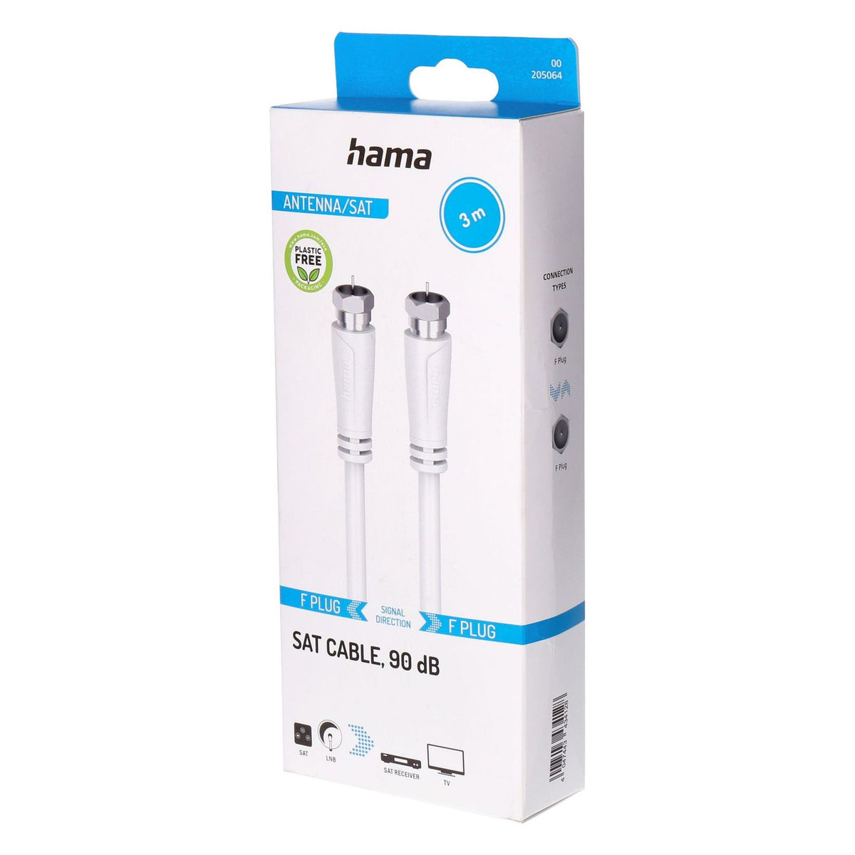Produktbild SAT-Kabel - Hama 00205064 Koaxialkabel 3 m F Weiß