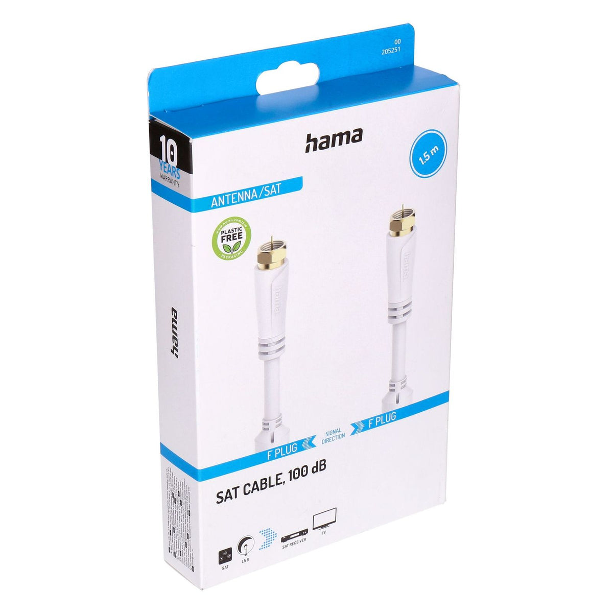 Produktbild SAT-Kabel - Hama 00205251 Koaxialkabel 1,5 m F Weiß