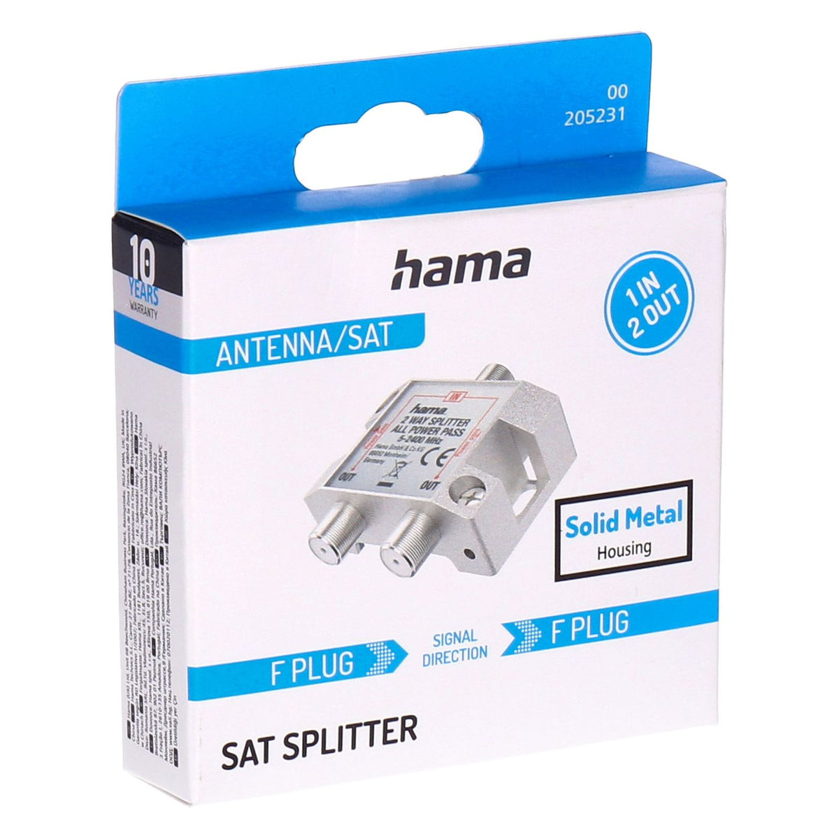 Produktbild Ohne Kategorie - Hama 00205231 Kabelspalter oder -kombinator Kabelsplitter Silber