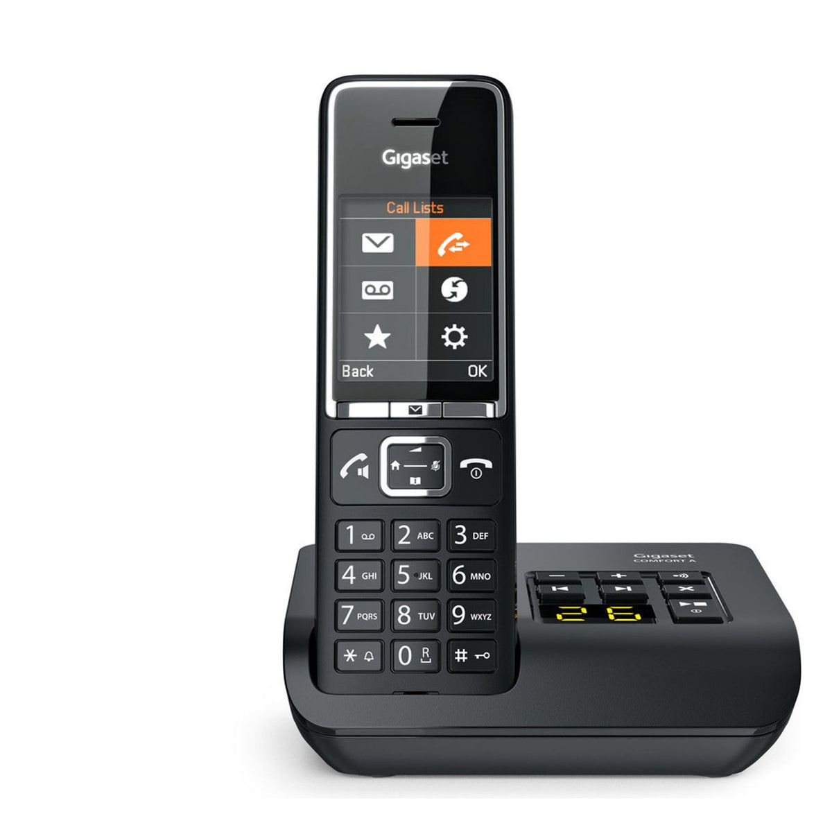 Produktbild Schnurloses DECT-Telefon - Gigaset Comfort 550A Schnurlostelefon mit Anrufbeantworter schwarz/chrom