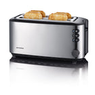 Severin AT 2509 Langschlitztoaster bis 4 Scheiben 1400 W Edelstahl, Schwarz