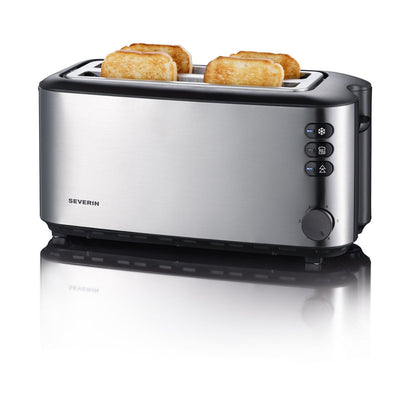 AT 2509 Langschlitztoaster bis 4 Scheiben 1400 W Edelstahl, Schwarz