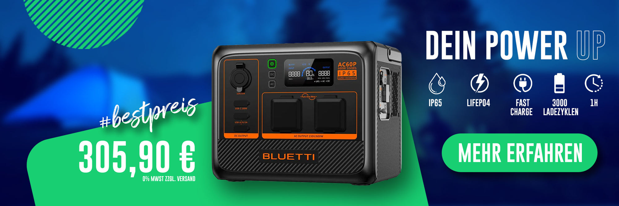Bluetti AC60P tragbare Powerstation