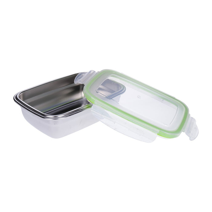 TP Frischhaltedose aus Edelstahl 18/10 mit passend Deckel, Lunchbox, Frühstücksdose (luftdicht) 550 ml