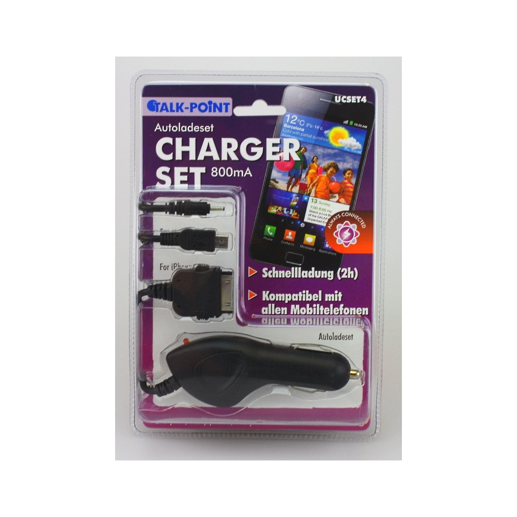 Produktbild Handy-Netzteile - Charger Set 800mA - Autoschnellladeset kompatibel zu allen Mobiltelefonen