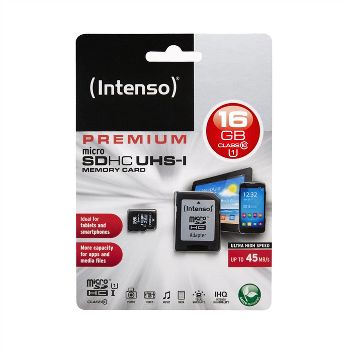 Intenso MicroSD Card 16GB UHS-I inkl. SD Adapter