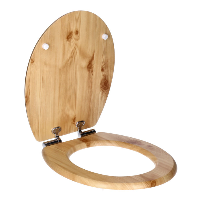 TP WC-Sitz mit Absenk-Automatik, Motiv, Soft-Close Holz-Kern, ovale O-Form, EU-Größe, bis 120 kg Wood