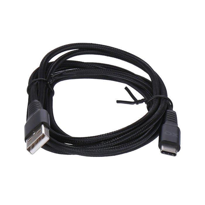 Xqisit USB-C/ USB-A  Datenkabel ummantelt 2m schwarz