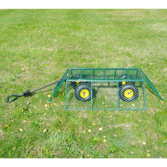 TP Transportwagen für den Garten, Lasten Handwagen mit Gitter, Plane und Luftbereifung, bis 550 kg