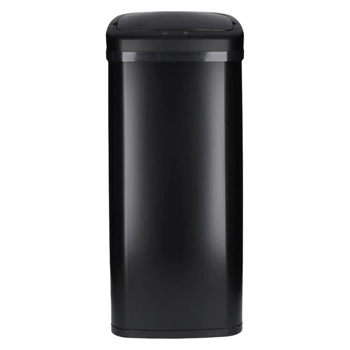 TP Sensor Mülleimer aus Edelstahl, Abfallbehälter für Küche, automatischer Deckel, eckig, in schwarz 30 Liter